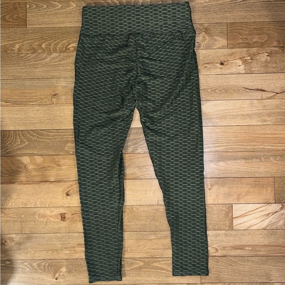 Viral Amazon Leggings honeycomb pattern, army green - Picture 2 of 2
